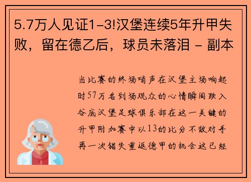 5.7万人见证1-3!汉堡连续5年升甲失败，留在德乙后，球员未落泪 - 副本
